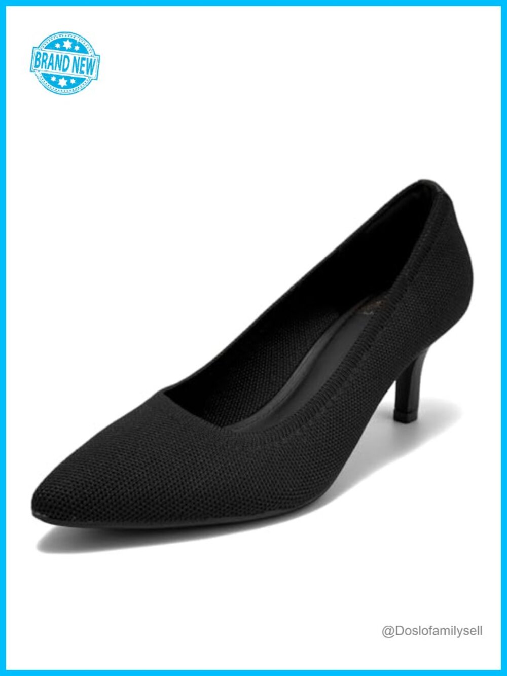 Kitten Heel Pointed Toe Memory Foam Knit Women's Pumps